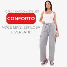 Women's Cargo Pants With Pockets Winter Drawstring Sweatpants - 灰色 - 查看 4