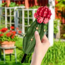 3 piezas Conjunto de decoración de jardín plana 2D de acrílico, Cactus de acrílico, impresión a doble cara, colores vibrantes, adecuado para jardín, patio, granja, placas decorativas y figuras - B - Ver 2
