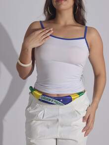 3-Piece Set: Basic Tank Top And Cropped Top In Spandex Fabric - New - 查看 6