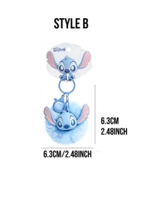 Disney "Lilo & Stitch" Series Plush Pendant Keychain, Cartoon Character Design With Printed Details, Cute Alien Plush Decor Hanging Accessory For Bags, Backpacks Or Keys, Fun Collectible Decoration, Showcasing The Beloved Disney Character Stitch, Suitable As A Meaningful Gift For Friends, Disney Fans, Birthdays, Holidays And Special Occasions - Multicolor - View 16