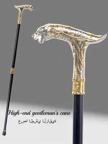 1pc Multi-Color Floral Leopard Print Walking Cane - Vintage Style Metal Cane, Full Metal Material Gentleman's Walking Stick Suitable For Cosplay And Stage Performance, Applicable For Parties And Events - Multicolor - View 5