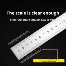 1m/39,4 pulg. Regla de acero inoxidable, gruesa y durable, escala métrica e imperial de alta precisión, resistente a la oxidación, portátil, diseño elegante - regla, regla de acero - Ver 2