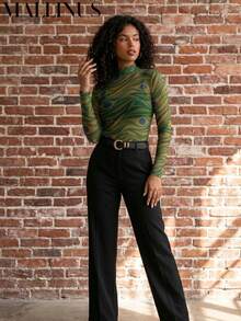 Women's Long-Sleeved Animal Print Blouse In Tulle - 巴西 - 查看 3