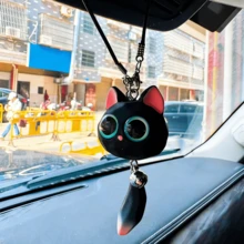 立体可爱治愈亮眼猫咪汽车吊坠树脂可爱个性化小猫汽车后视镜吊坠 - 均碼 - 查看 13