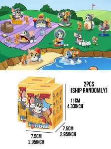 POP MART TOM AND JERRY PRANK PARADISE SERIES-FIGURES, Boîte aveugle de figurines de dessin animé classique de film, figurine de collection à exposer, figurine de collection à vitrine, boîte mystère de poupée cadeau, cadeau d'anniversaire, cadeau de Noël - Multicolore - Voir 12