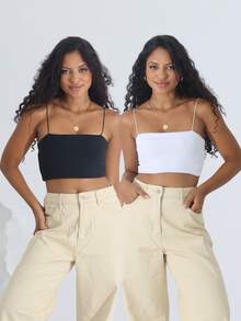 Women Tank Tops & Camis - Đen và trắng - Xem 1