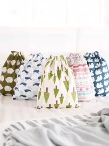 New Linen Drawstring Storage Bag, Clothes Organizer Bag, Travel Luggage Shoe Pouch, Miscellaneous Underwear Bag - View 5