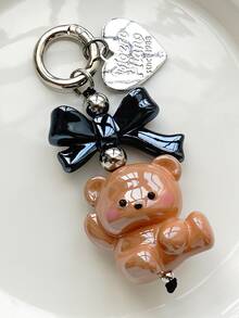 New Arrival Cute Cartoon Kicking Bear, Bow, Heart Shaped Phone Charm, Keychain - Multicolor - View 15