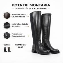 Women's High-Top Riding Boot With Side Zipper, Comfortable, Low Heel, Non-Slip, Stylish Winter Fashion - Caqui - Ver 10