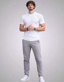 Premium Textured T-Shirt, Men's Casual Textured Knit Shirt - 白色 - 查看 6