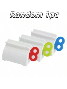 1 Set Dispensador de pasta de dientes montado en la pared y soporte para cepillo de dientes, adecuado para uso familiar, diseño amigable para niños, ventosa linda - Dispensador automático de pasta de dientes - Ver 15