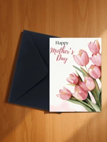 2 tấm thiệp chúc mừng Ngày của Mẹ kèm phong bì, thiết kế hoa lá sáng tạo và lời nhắn nhủ đầy trân trọng: "Người phụ nữ xinh đẹp nhất, tình yêu không bao giờ đến muộn. Hoa tulip hồng" "Lời tỏ tình lãng mạn nhân Ngày của Mẹ, dịu dàng và thanh lịch; Hoa ly" - D - Xem 25