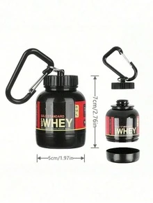 3pcs/1pc PP Material Mini Portable Protein Powder Bottle, Random 100ml Protein Powder Container, Multipurpose Shatterproof Reusable Plastic Cylinder Lock Container, Kitchen Supplies, Mini Portable Protein Powder Bottle, Suitable For Outdoor Sports, Gym Fitness, Mother's Day, Gift For Mom - View 2