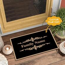 A Personalized Letter Doormat Featuring The Family Name - A Custom Welcome Mat With A Non-Slip Base, Made Of Soft, Durable, And Washable Polyester, Machine Washable, Perfect For Home Decor And Housewarming Gifts, Rectangular, Rug Polyester, Polyvinyl Chloride, Velvet, Plush, Sponge, Entryway, Porch, Bathroom, Bath, Bedroom, Hall, Laundry, Hallway, Living Room, Kitchen, Entry, Laundry Room, Non-Slip, Anti-Slip, Water-Absorbent, Wear-Resistant, Dust-Proof, Waterproof, Easy To Clean, Soundproof, Breathable, Soft, Flexible - Multicolor - View 2
