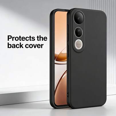 Funda de teléfono a prueba de golpes de color negro mate para V50, V50 Lite, V50e, V40, V40 Pro, V29, V29 Pro, V27, V27 Pro, Y19s 4G, Y39, Y04, Y29s, Y36, Y78, Y76 5G, Y03 4G, Y18 4G, Y01, Y20, Y20i, Y12s, Y18, Y18e, Y28s, resistente a arañazos, antihuellas, antideslizante y a prueba de caídas, delgada y protectora