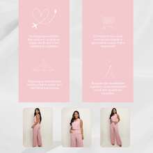 Elegant Women's Linen Vest And High-Waisted Pants Set - Baby Pink - View 8