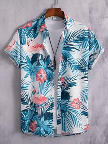 Hawaiian Men's Printed Shirt, High-Quality, 3D, Floral, Animated, Beach Party Top, Loose Fitting Short Sleeves, New - A508D-AL22997 - Xem 1