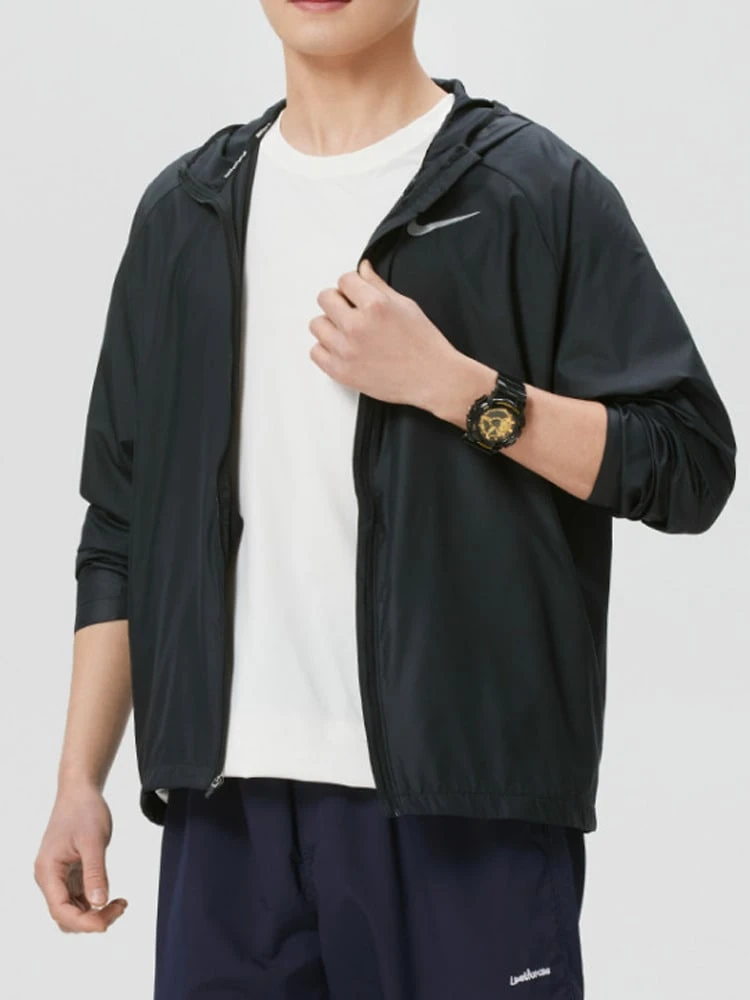 Áo khoác chạy bộ có mũ Nike Essential, mùa xuân/nam. - màu đen - Xem 1