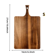 1 pièce Planche à découper en bois créative avec poignée, convient pour servir les aliments, couper le fromage, les fruits, le steak et pour le stockage. Ustensiles de cuisine en bois, plateau en bois, fournitures de cuisine - Tabac - Voir 12