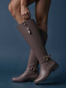Women's Riding Boots, Tall And Long Shaft, Elegant For Horseback Riding And Galloping. - Rust Brown - View 2
