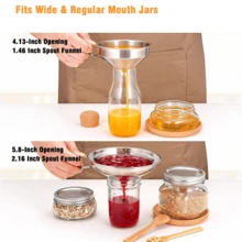 3pcs Funnel Set, Suitable For Wide Mouth And Standard Mason Jars, Wide Mouth Funnel For Canning, Metal Small And Large Funnel With Strainer Combo, Kitchen Funnel, Kitchen Supplies - Multicolor - View 10