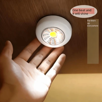 1pc/4pcs/6pcs Multi-Size Touch Sensor Night Light, Touch Lamp, Wireless Stick-On Cabinet Light, Suitable For Wardrobe, Kitchen, Drawer, Bedroom, Corridor And Car Interior