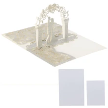 1 bộ thiệp mời cưới hình trái tim 3D dạng pop-up, cắt laser, gấp ba, dành cho cô dâu và chú rể, thích hợp cho đám cưới, kỷ niệm ngày cưới, tiệc tùng, gồm 1 bìa ngoài và 2 thiệp trắng bên trong. - 1 bộ - Xem 10