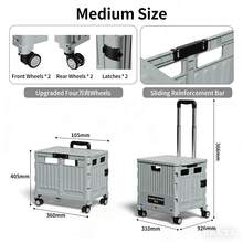 Xe đẩy mua sắm gấp gọn đa năng, xe đẩy hàng tạp hóa di động nhẹ có tay kéo, thích hợp cho bán hàng rong, cắm trại, xe đẩy tay gấp gọn tiện dụng, xe đẩy mua sắm di động có hộp đựng, có nắp đậy, giỏ 4 bánh xoay, thích hợp cho hàng tạp hóa, văn phòng, hành lý, giáo viên. - Nhiều màu - Xem 24