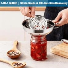 3pcs Funnel Set, Suitable For Wide Mouth And Standard Mason Jars, Wide Mouth Funnel For Canning, Metal Small And Large Funnel With Strainer Combo, Kitchen Funnel, Kitchen Supplies - Multicolor - View 9