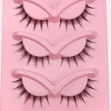 Natural "Little Devil" Look – 5 Pairs Extra Small Capacity Transparent Stem Short-Style Tapered Winged Full Strip False Eyelashes For Double Eyelids – Realistic Manga & Cosplay Lashes For Sensitive Eyes, Beginners, Nude Makeup Wear - View 4