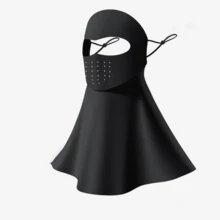 1个全脸防晒面罩，带饮水孔的防紫外线驾驶/骑行面罩，冰丝面罩，遮阳面纱 - A - 查看 8