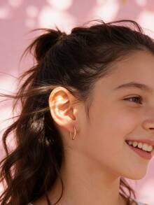 Artepollo 1 Đôi bông tai bạc 925 không gây dị ứng, kiểu dáng xoắn ốc, tinh tế và nhỏ gọn, đóng gói trong hộp quà, món quà tuyệt vời cho sinh nhật trẻ em hoặc bạn bè. - Vàng - Xem 4