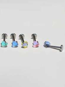 1 pieza Anillo/Pendiente en forma de corazón de acero inoxidable de 1.2*8mm, adecuado para joyería de perforación de hombres y mujeres - Piercing labial en forma de corazón - Ver 3