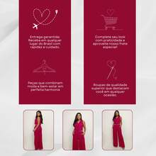 Elegant Women's Linen Vest And High-Waisted Pants Set - Hot Pink - View 8