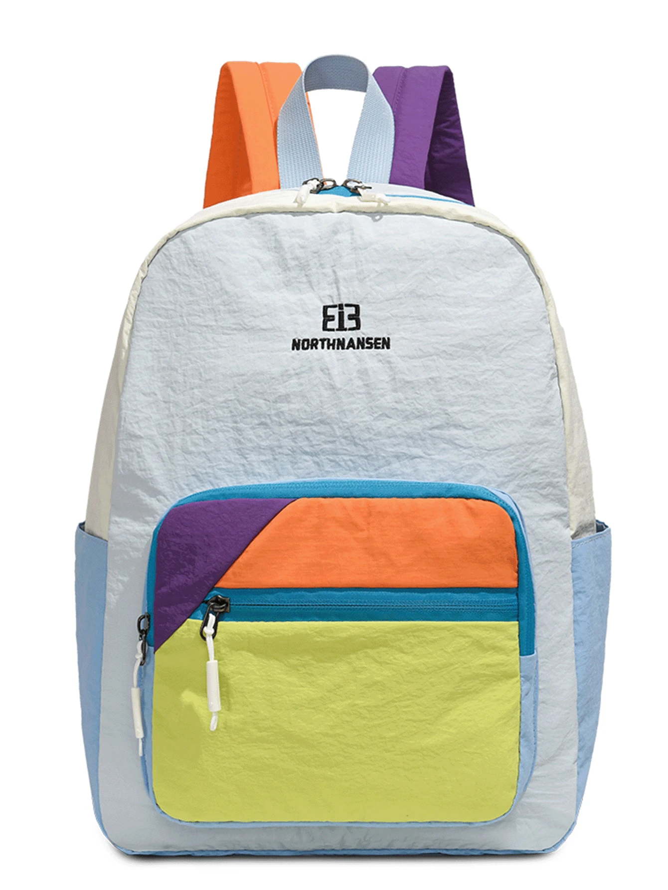New Nylon Color Block Casual Backpack Unisex, Lightweight Multi-Compartment Large Capacity Design Reduces Burden, Breathable Shoulder Straps, Fresh Contrast Color Dopamine Style Suitable For Outdoor Hiking, Commuting, School, Travel, Casual Daily Use, Couples Available In Multiple Colors, Durable, Essential Short Trip Backpack - Multicolor - View 1