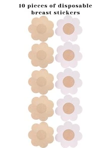 22片硅胶提胸花瓣（10/12/14厘米），隐形乳贴，适合派对礼服，提升乳沟和胸部曲线。 - 彩色 - 查看 15