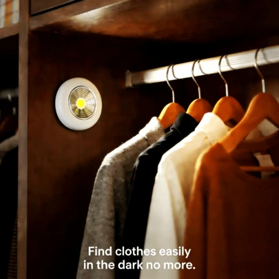 1pc/4pcs/6pcs Multi-Size Touch Sensor Night Light, Touch Lamp, Wireless Stick-On Cabinet Light, Suitable For Wardrobe, Kitchen, Drawer, Bedroom, Corridor And Car Interior