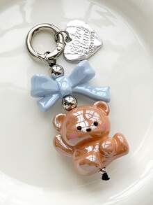 New Arrival Cute Cartoon Kicking Bear, Bow, Heart Shaped Phone Charm, Keychain - Multicolor - View 13