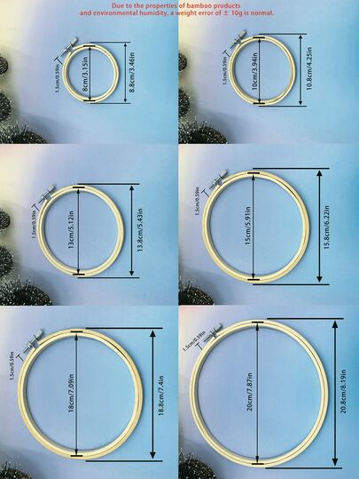1pc Bamboo Round Embroidery Hoop With Adjustable Silver Screw, Suitable For Cross-Stitch, Handcraft Embroidery, Home Decor, DIY, Handmade, Great Gift For Mother's Day