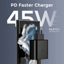 45W Super Fast Charger, Type-C Interface Compatible With PD3.0/PPS Fast Charging, 100cm/5A Data Cable Suitable For Smartphones, Tablets And Laptops, Compatible With IPhone/ Galaxy S25/S24/S23/S22 Ultra - EU C Type Plug(220-240V) - View 4