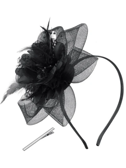 1pc Vintage Floral Mesh Ribbon Hair Clip, Elegant For Tea Party, Kentucky Derby Or Wedding, Special Occasion Hat | Vintage Style Hat | Decorative Hat Travel Accessories Hair Band Diadema Hair Hoop