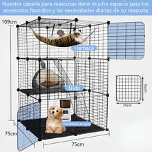 Jaula Plegable Para Perros Y Gatos Mascotas Corral Gatos Diy - Negro - Ver 2