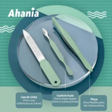 Ahania KIt de 16 Peças para Pedicure e Manicure Aço Inoxidável com Estojo Dobrável, Com Cortador de Unha Pedicure, Tesoura, Lixa - Multicolorido - Visão 6