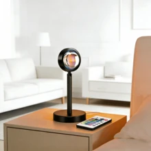QUIGO 1 PCS Sunset Lamp Projector, RGB LED Night Light With Remote, Dimmable Aesthetic Room Decor For Bedroom Living Room, Perfect Gift For Dorm, Christmas, Housewarming - 多色光 - 查看 8