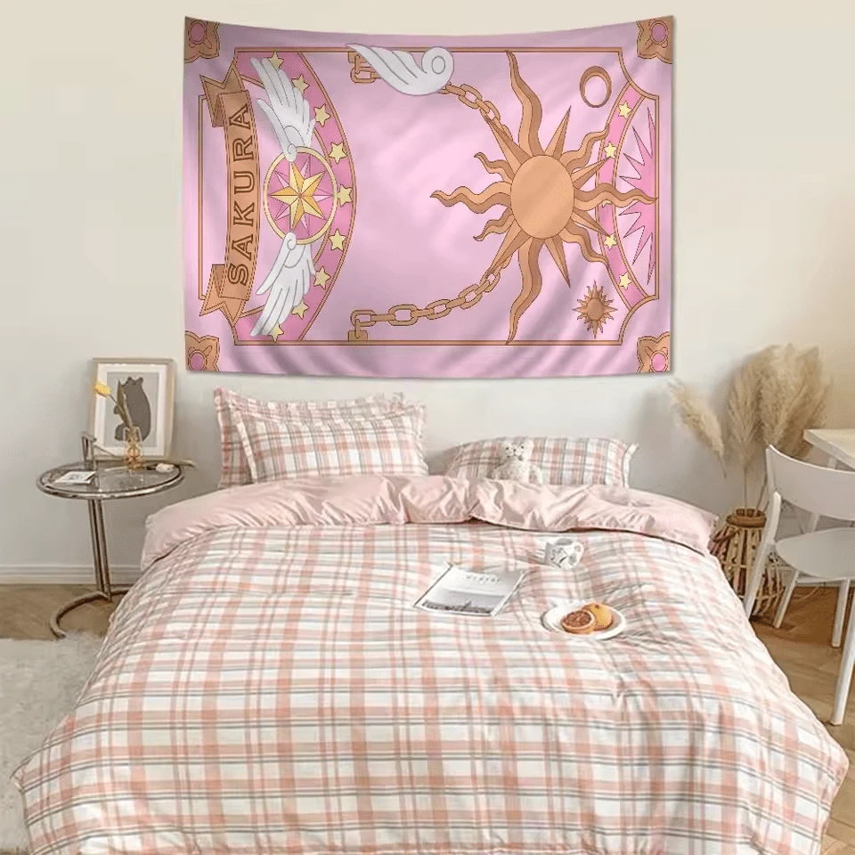 Cardcaptor Anime Sakura Colorful Tapestry Wall Hanging Bohemian Wall Tapestries Mandala Wall Art Decor - 1PC - 查看 1