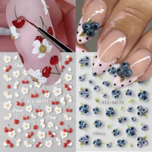 Hình dán móng tay 3D hình quả việt quất, thiết kế chấm bi cổ điển cho mùa xuân/hè, kiểu móng tay Pháp quyến rũ, hình dán móng tự dính, dụng cụ làm móng nghệ thuật. - Nhiều màu - Xem 9