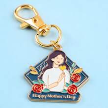 6pcs Mother's Day Flower & Letter Enamel Keychains, Appreciation Gifts For Mothers, Wives - Multicolor - View 10