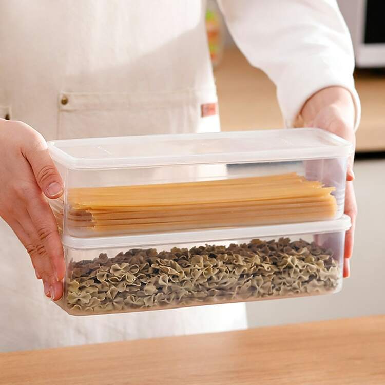 1 hộp đựng mì bằng nhựa có nắp đậy, hộp bảo quản thực phẩm trong tủ lạnh, hộp kín khí có thể xếp chồng lên nhau, thích hợp cho nhà bếp, phòng ăn, tủ lạnh - Nhiều màu | Phong cách hiện đại - Nhiều màu - Xem 4