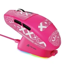 ATTACK SHARK G3PRO 无线游戏鼠标，带 RGB 充电底座，支持 2.4G/USB-C 有线/蓝牙连接，采用 PAW3311 光学传感器，1K 轮询率，25K DPI 可调，500mAh 电池，超轻 59g 鼠标 - 查看 12