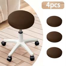 1/4/6件装圆形吧台凳套，防水弹力可拆卸坐垫套 - 彩色 - 查看 28